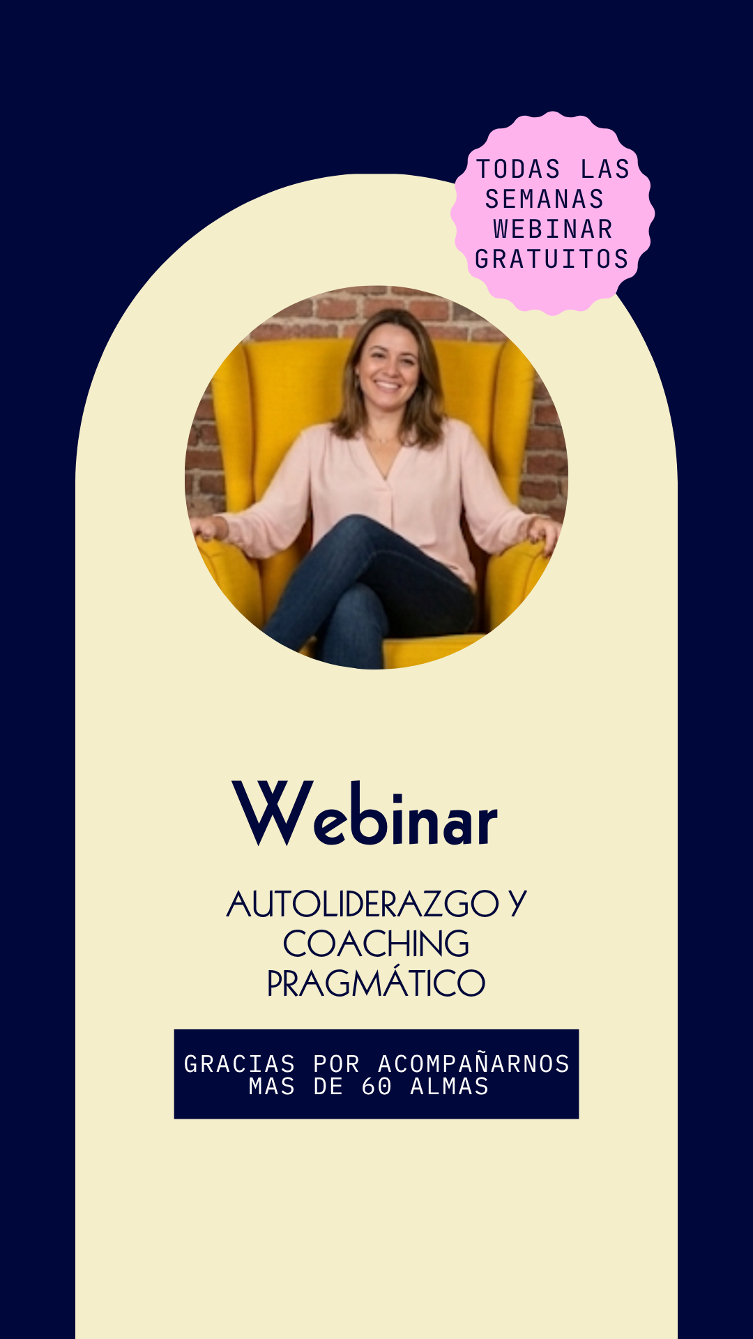 Natalia Apablaza conduciendo un webinar de autoliderazgo